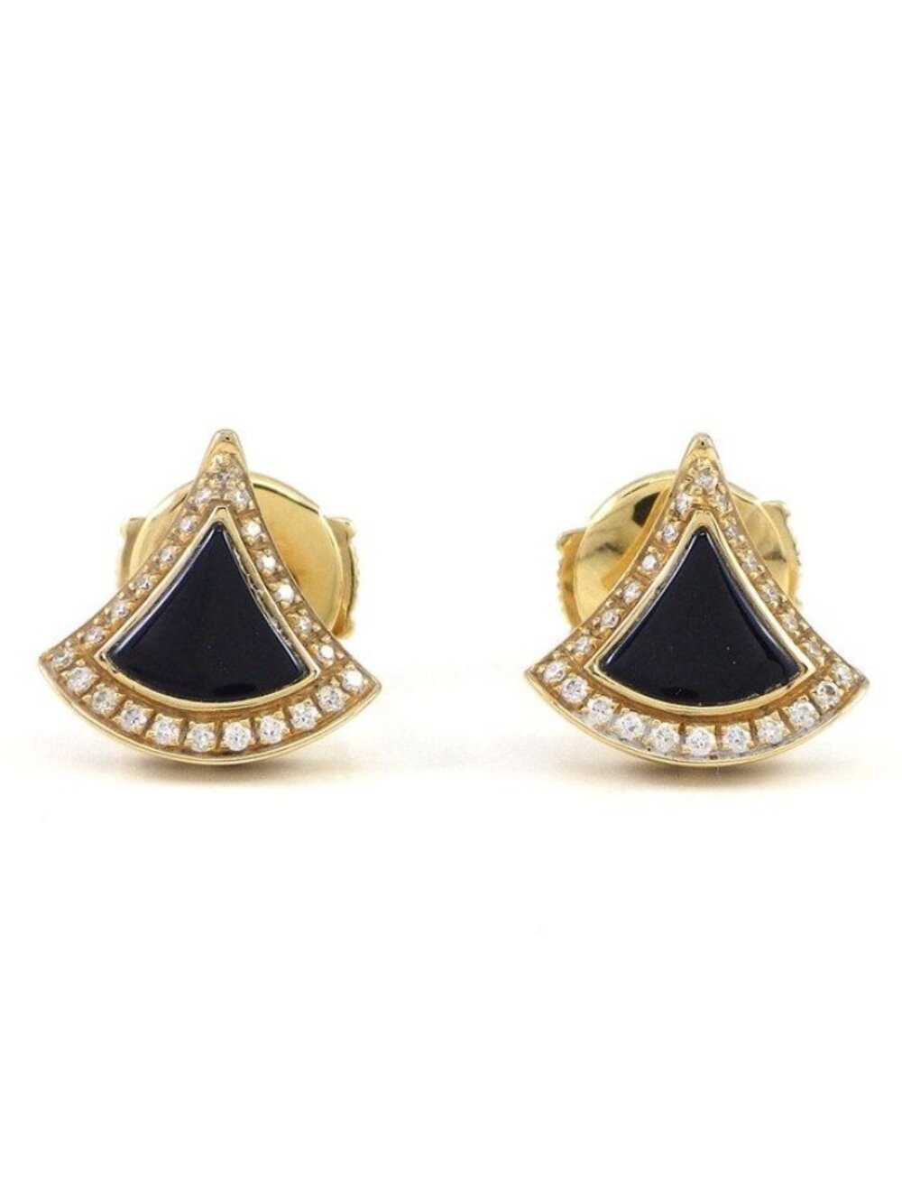 Bvlgari Earrings Diva's Dream Onyx Diamond 18K Yellow Gold